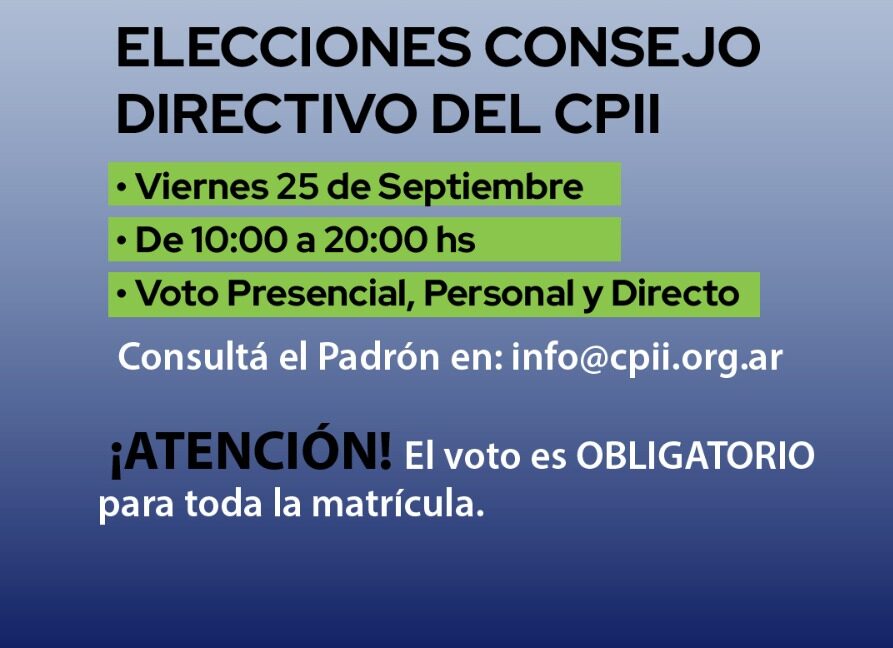 Elecciones CPII 2026 | Listas oficiales de candidatos